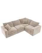 Canapé d'angle Droit Modulaire Velours Galaxy 6 Places beige - 320x226x90 cm