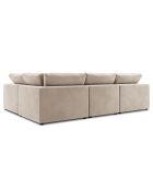 Canapé d'angle Droit Modulaire Velours Galaxy 6 Places beige - 320x226x90 cm