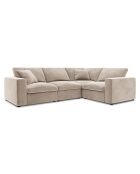 Canapé d'angle Droit Modulaire Velours Galaxy 6 Places beige - 320x226x90 cm