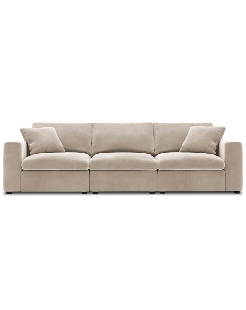 Canapé Modulaire Velours Galaxy 5 Places beige - 320x113x90 cm