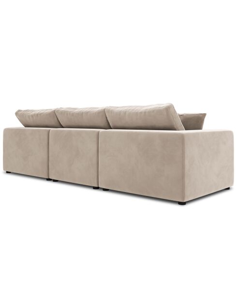 Canapé Modulaire Velours Galaxy 5 Places beige - 320x113x90 cm