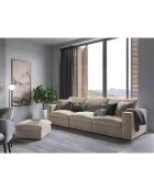 Canapé Modulaire Velours Galaxy 5 Places beige - 320x113x90 cm