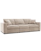Canapé Modulaire Velours Galaxy 5 Places beige - 320x113x90 cm