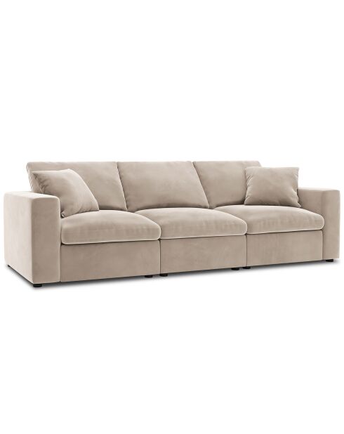 Canapé Modulaire Velours Galaxy 5 Places beige - 320x113x90 cm