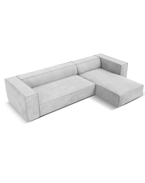 Canapé d'angle Droit Madame 5 Places gris - 290x173x68 cm