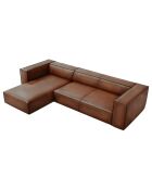 Canapé d'angle Gauche en Cuir Véritable Madame 5 Places marron - 290x173x68 cm