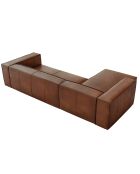 Canapé d'angle Gauche en Cuir Véritable Madame 5 Places marron - 290x173x68 cm