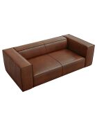 Canapé en Cuir Véritable Madame 2 Places marron - 212x100x68 cm