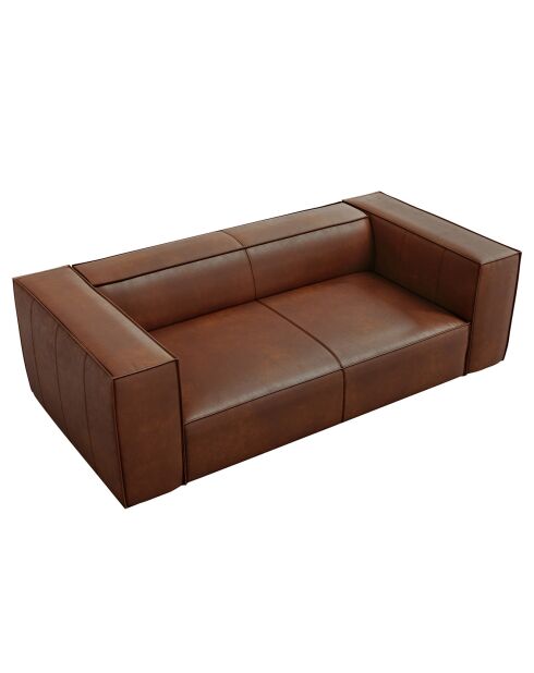 Canapé en Cuir Véritable Madame 2 Places marron - 212x100x68 cm