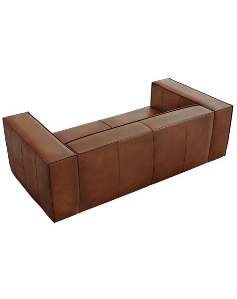 Canapé en Cuir Véritable Madame 2 Places marron - 212x100x68 cm