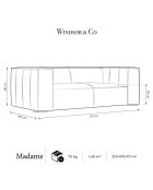Canapé Madame 2 Places beige clair - 212x100x68 cm
