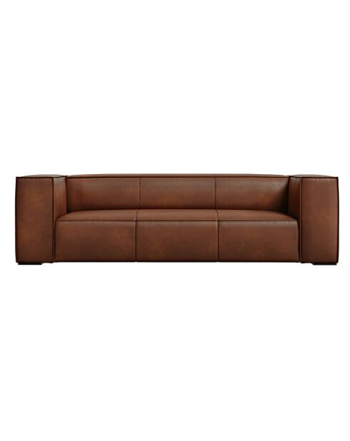 Canapé en Cuir Véritable Madame 3 Places marron - 227x100x68 cm