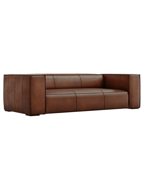 Canapé en Cuir Véritable Madame 3 Places marron - 227x100x68 cm