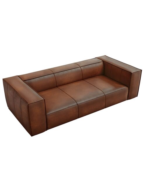 Canapé en Cuir Véritable Madame 3 Places marron - 227x100x68 cm