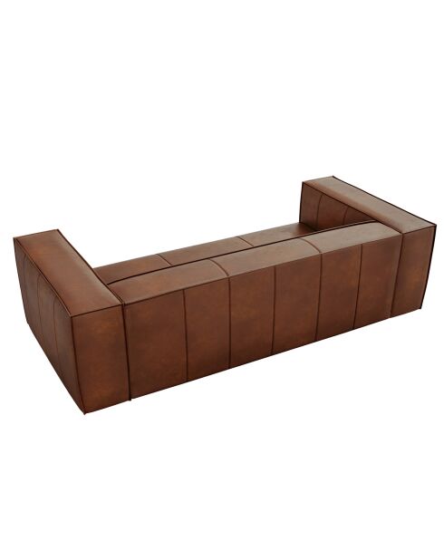 Canapé en Cuir Véritable Madame 3 Places marron - 227x100x68 cm