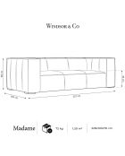 Canapé en Cuir Véritable Madame 3 Places marron - 227x100x68 cm