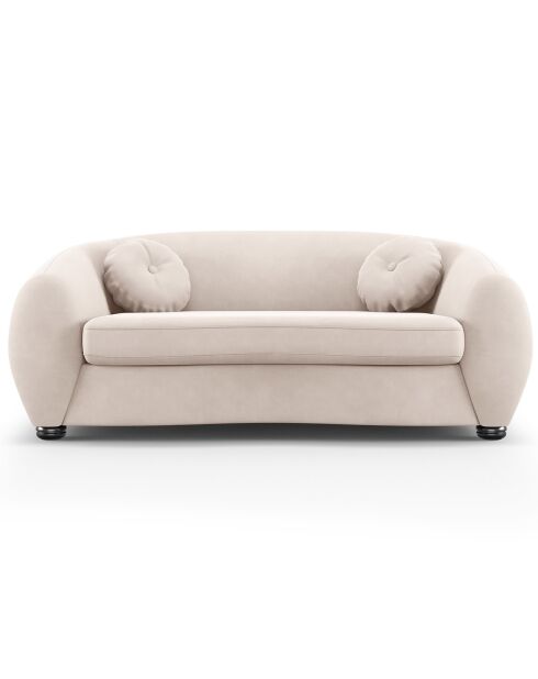 Canapé Velours Elara 2 Places beige - 190x100x77 cm