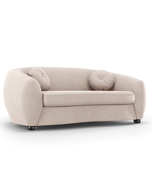 Canapé Velours Elara 2 Places beige - 190x100x77 cm