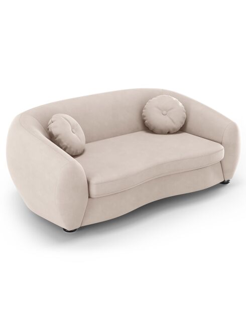 Canapé Velours Elara 2 Places beige - 190x100x77 cm