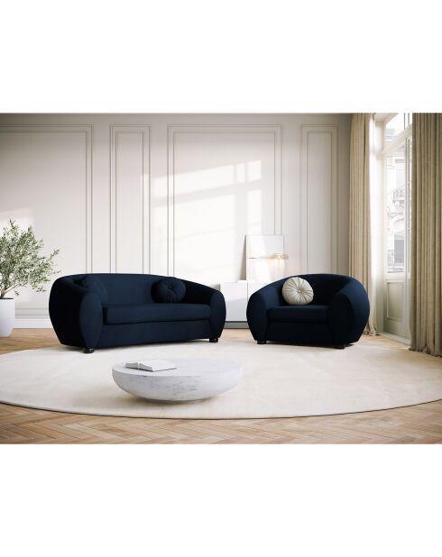 Canapé Velours Elara 2 Places bleu roi - 190x100x77 cm