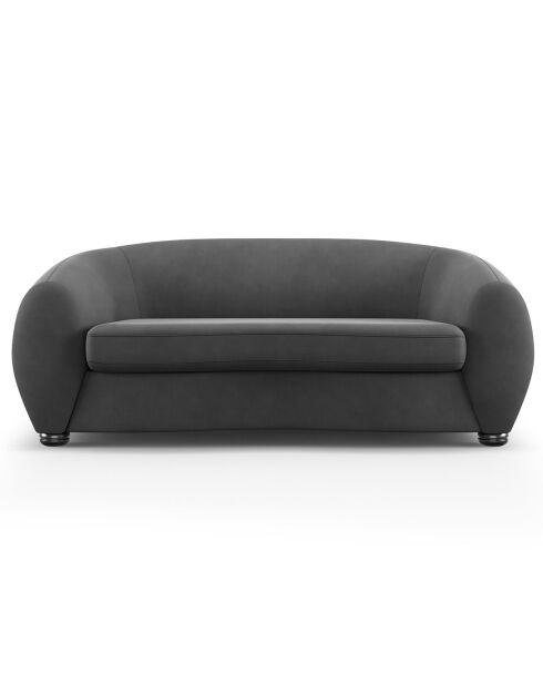 Canapé Velours Elara 2 Places gris foncé - 190x100x77 cm