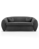 Canapé Velours Elara 2 Places gris foncé - 190x100x77 cm