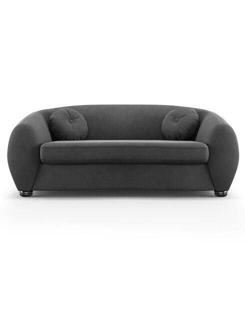 Canapé Velours Elara 2 Places gris foncé - 190x100x77 cm