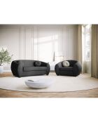 Canapé Velours Elara 2 Places gris foncé - 190x100x77 cm