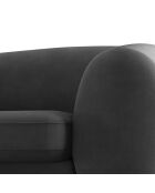 Canapé Velours Elara 2 Places gris foncé - 190x100x77 cm