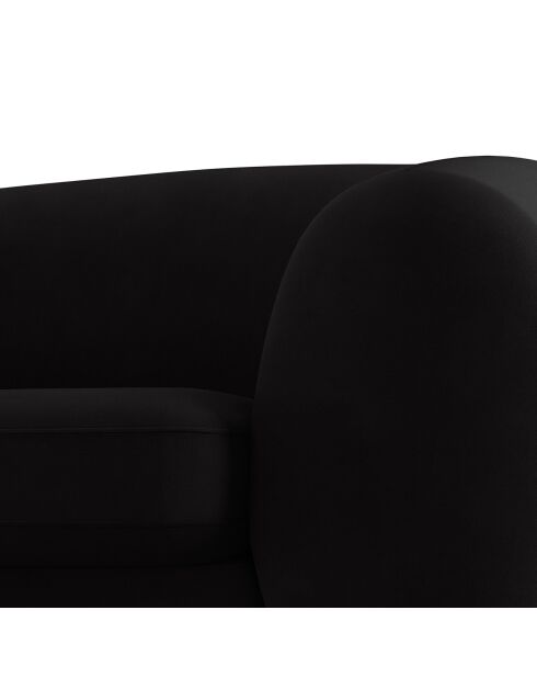 Canapé Velours Elara 2 Places noir - 190x100x77 cm