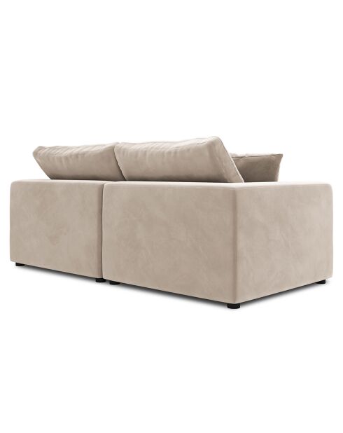 Canapé Modulaire Velours Galaxy 3 Places beige - 226x113x90 cm