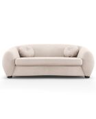 Canapé Velours Elara 3 Places beige - 216x100x77 cm