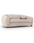 Canapé Velours Elara 3 Places beige - 216x100x77 cm
