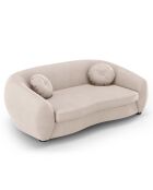 Canapé Velours Elara 3 Places beige - 216x100x77 cm