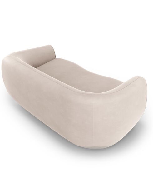 Canapé Velours Elara 3 Places beige - 216x100x77 cm
