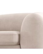 Canapé Velours Elara 3 Places beige - 216x100x77 cm