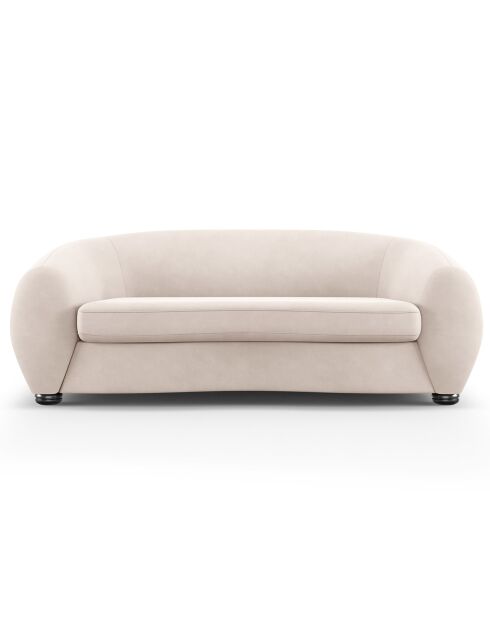Canapé Velours Elara 3 Places beige - 216x100x77 cm