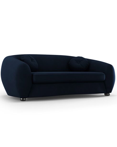 Canapé Velours Elara 3 Places bleu roi - 216x100x77 cm