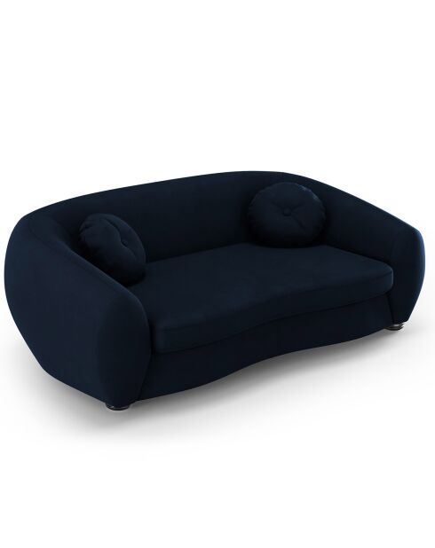 Canapé Velours Elara 3 Places bleu roi - 216x100x77 cm