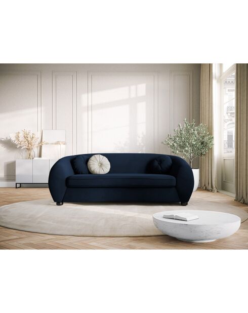 Canapé Velours Elara 3 Places bleu roi - 216x100x77 cm