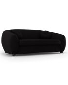 Canapé Velours Elara 3 Places noir - 216x100x77 cm