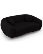 Canapé Velours Elara 3 Places noir - 216x100x77 cm