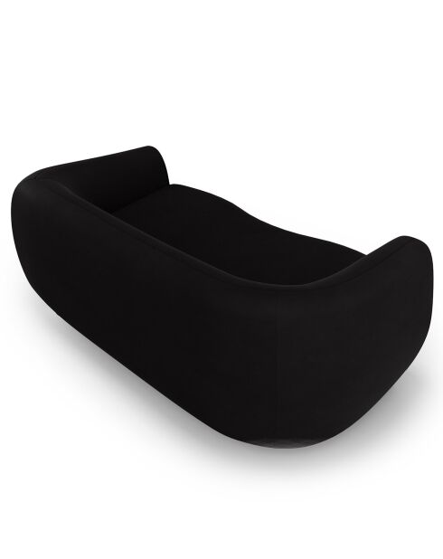 Canapé Velours Elara 3 Places noir - 216x100x77 cm