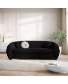 Canapé Velours Elara 3 Places noir - 216x100x77 cm