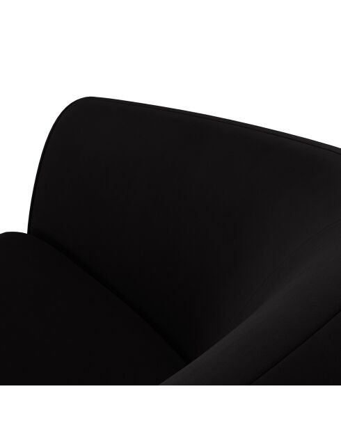 Canapé Velours Elara 3 Places noir - 216x100x77 cm