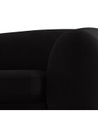 Canapé Velours Elara 3 Places noir - 216x100x77 cm