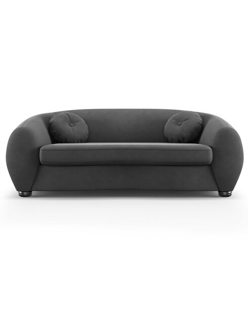 Canapé Velours Elara 3 Places gris foncé - 216x100x77 cm