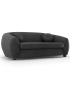 Canapé Velours Elara 3 Places gris foncé - 216x100x77 cm