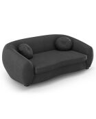 Canapé Velours Elara 3 Places gris foncé - 216x100x77 cm