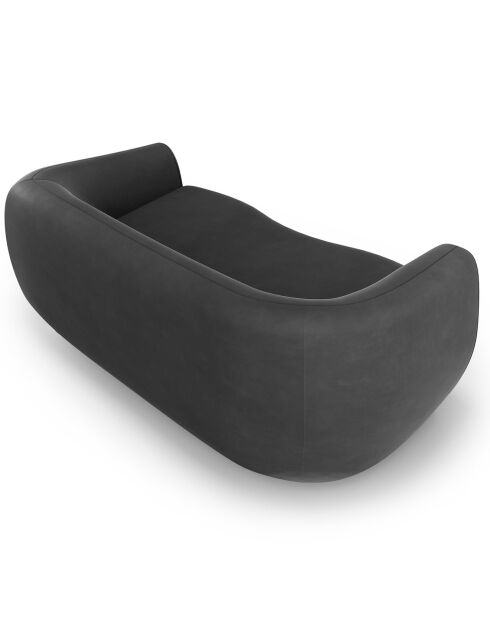 Canapé Velours Elara 3 Places gris foncé - 216x100x77 cm